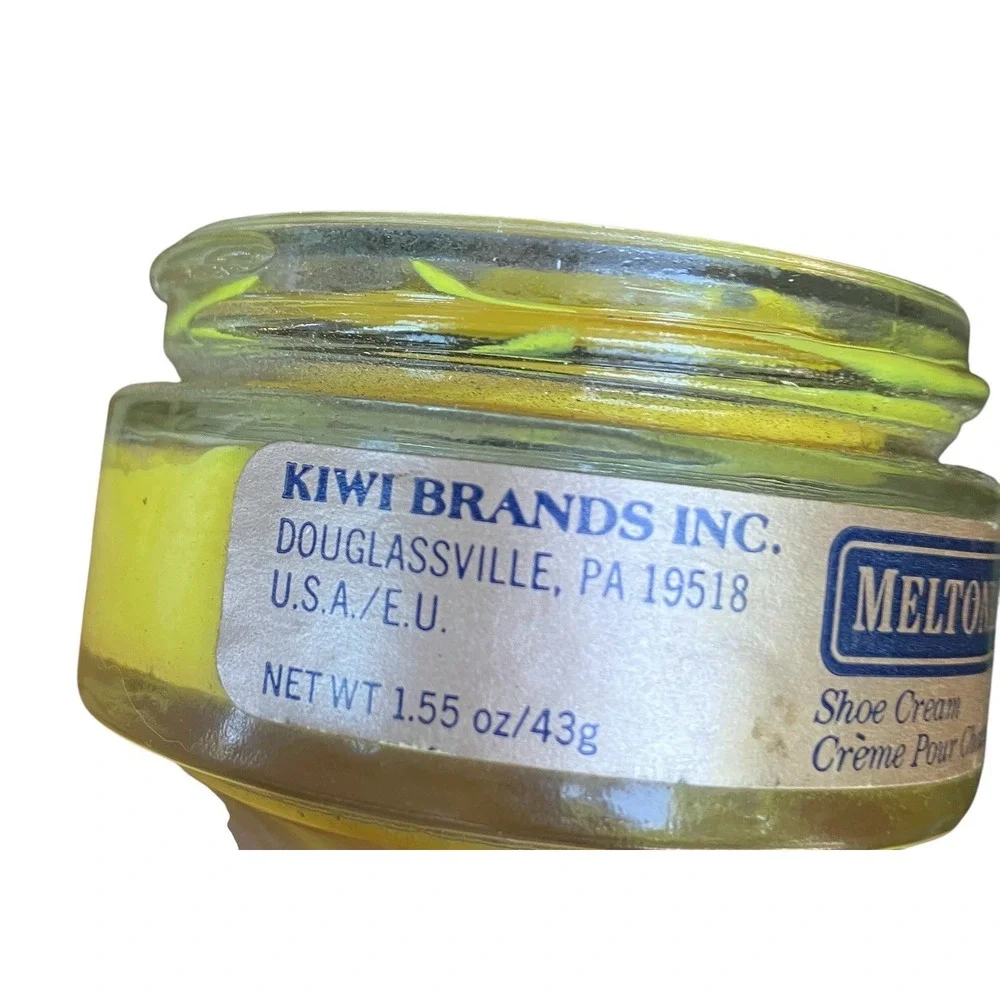 Vintage Meltonian Shoe Cream Polish #36 Yellow 1.55oz Jar‎ Deadstock NEW